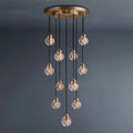 Pearly Round Chandelier Vintage Light Fixture 22-konalight