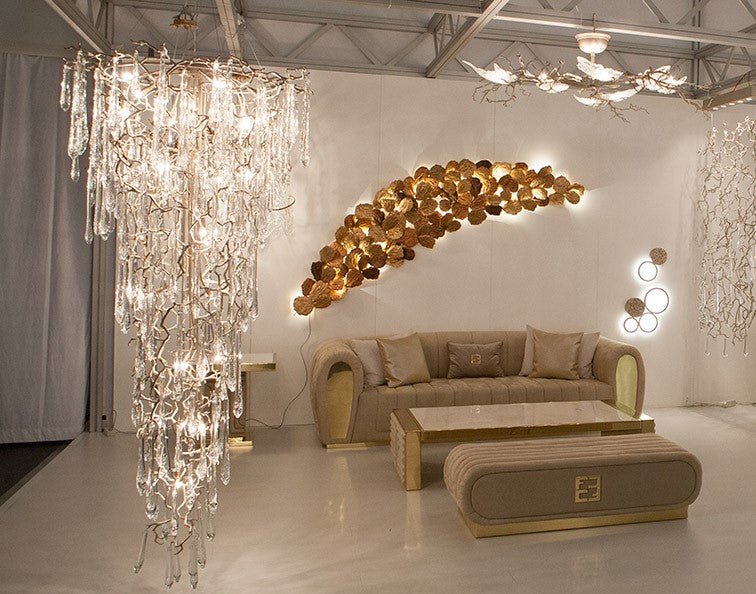 Branching Round Foyer Teardrop Chandelier
