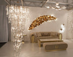 Branching Round Foyer Teardrop Chandelier