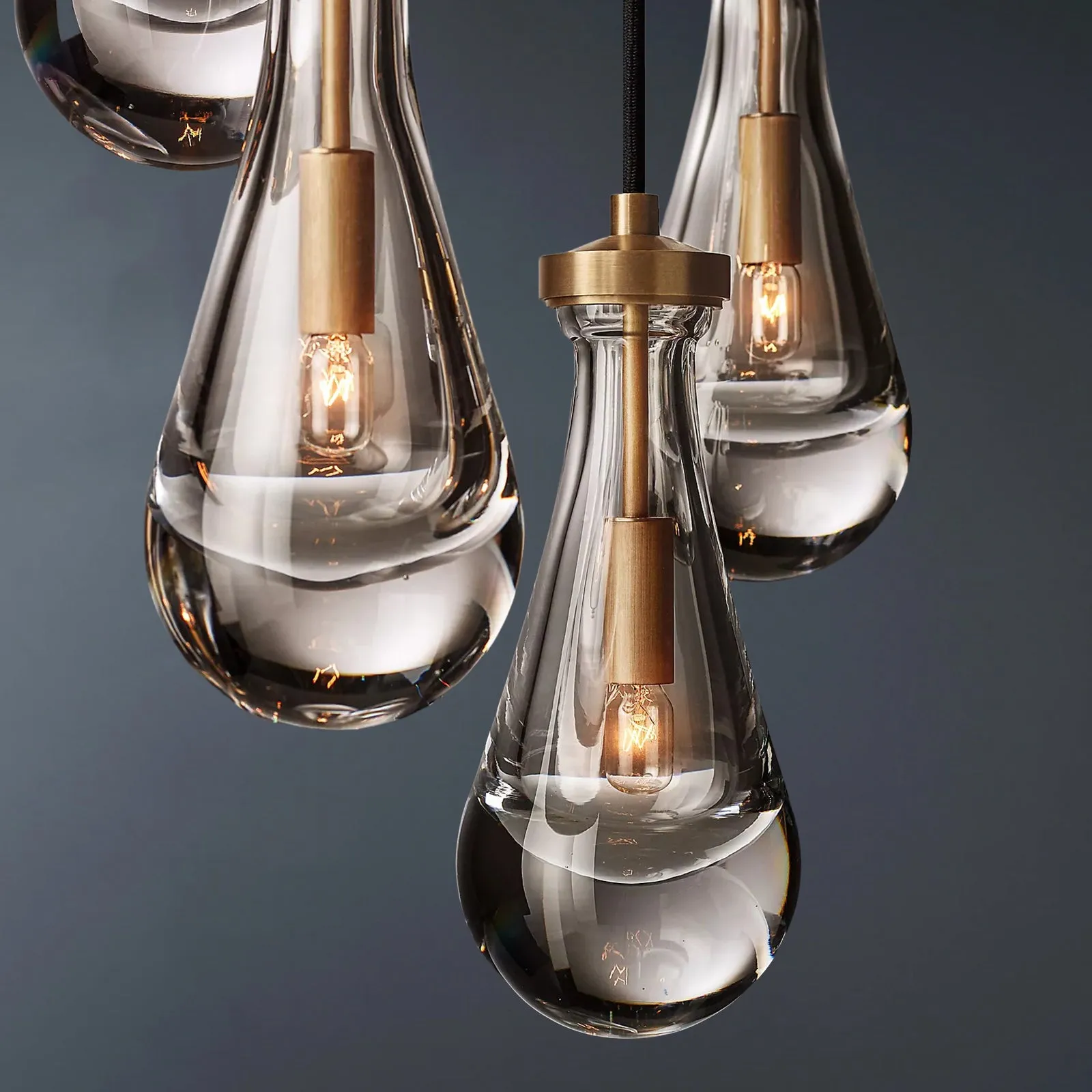 Raindrop Rectangular 3-Light Rod Chandelier