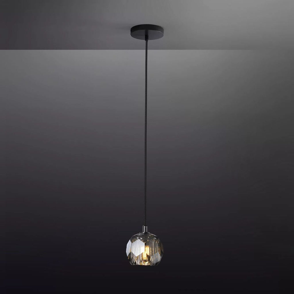 Boule De Smoky Crystal Pendant Light