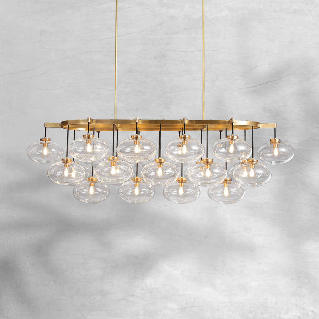 Curvette Clear Glass Linear Chandelier 72