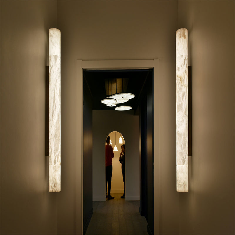 Charnele Marble Outdoor Long Wall Sconce-konalight