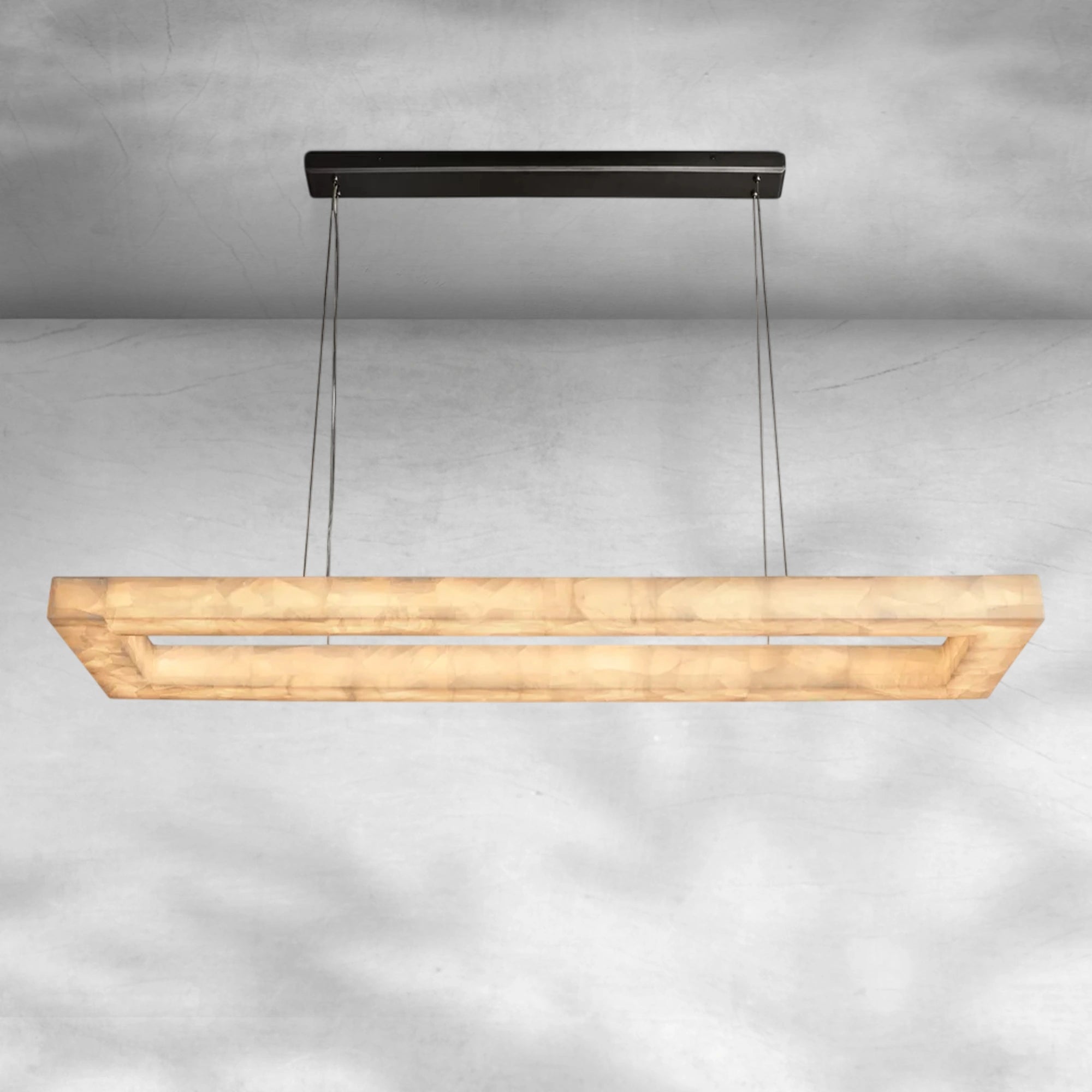Rim Rectangular Calcite Chandelier 5472