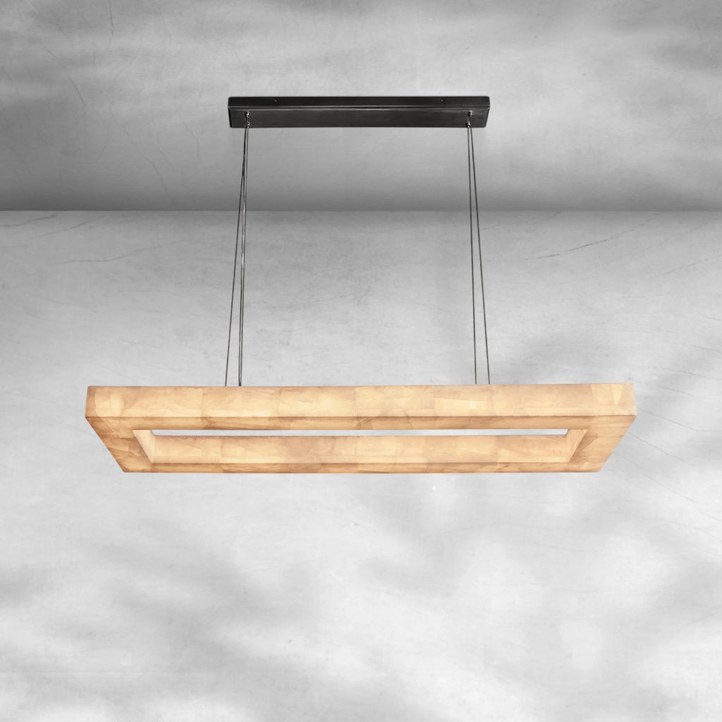 Rim Rectangular Calcite Chandelier 5472