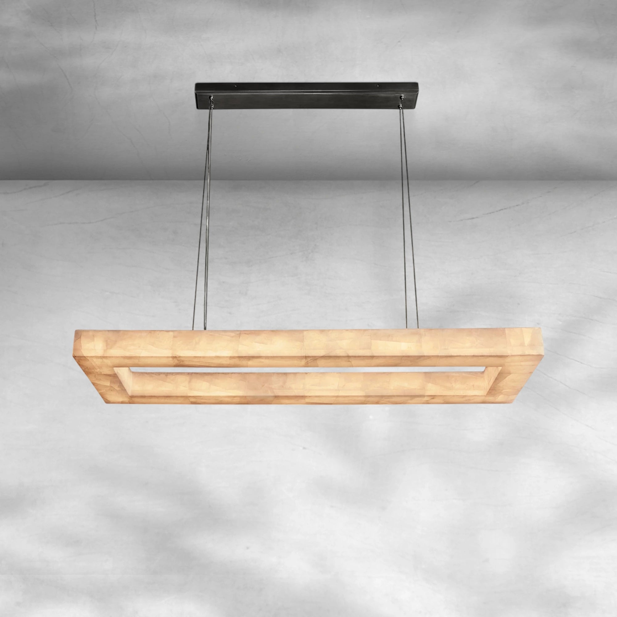 Rim Rectangular Calcite Chandelier 5472
