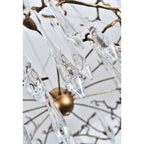 Branching Brass Extended Teardrop Round Chandelier