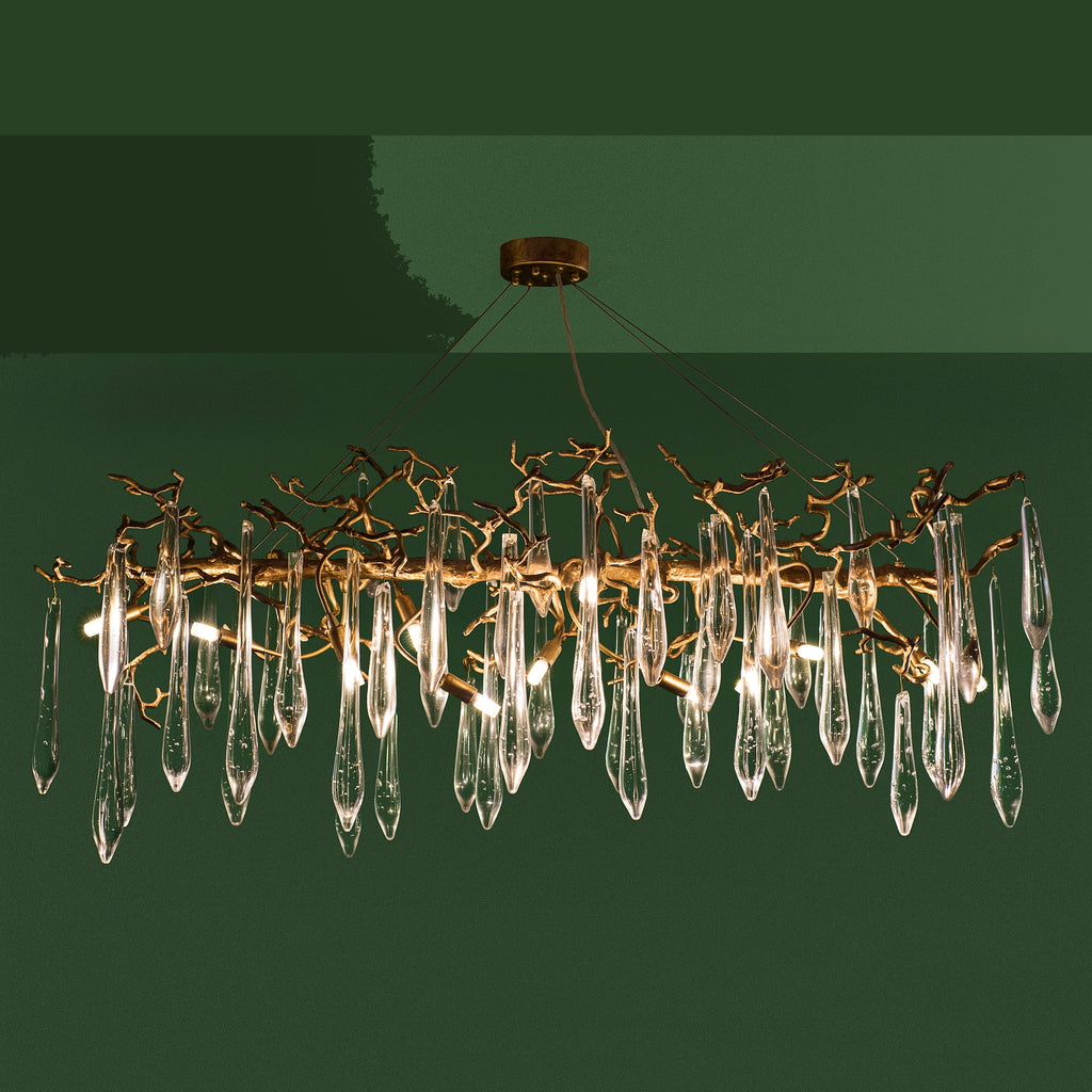 Branching Opal Linear Chandelier