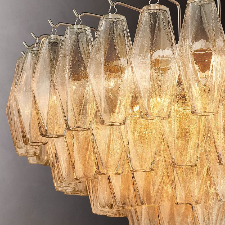 Mia Clear Glass Tiered Round Chandelier For Dinning Room