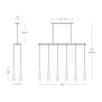 Apollin Linear Crystal Shades Chandelier For Kitchen Island Chandelier