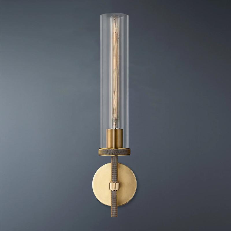 Embossed Tube Single Head Long Tube Wall Sconce