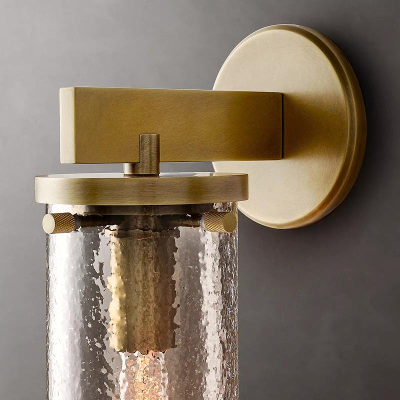 Bamcee Clear Glass Cylindrical Wall Sconce Modern Wall Lamp