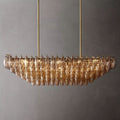 Mia Smoke Glass Tiered Rectangular  Chandelier For Dinning Room