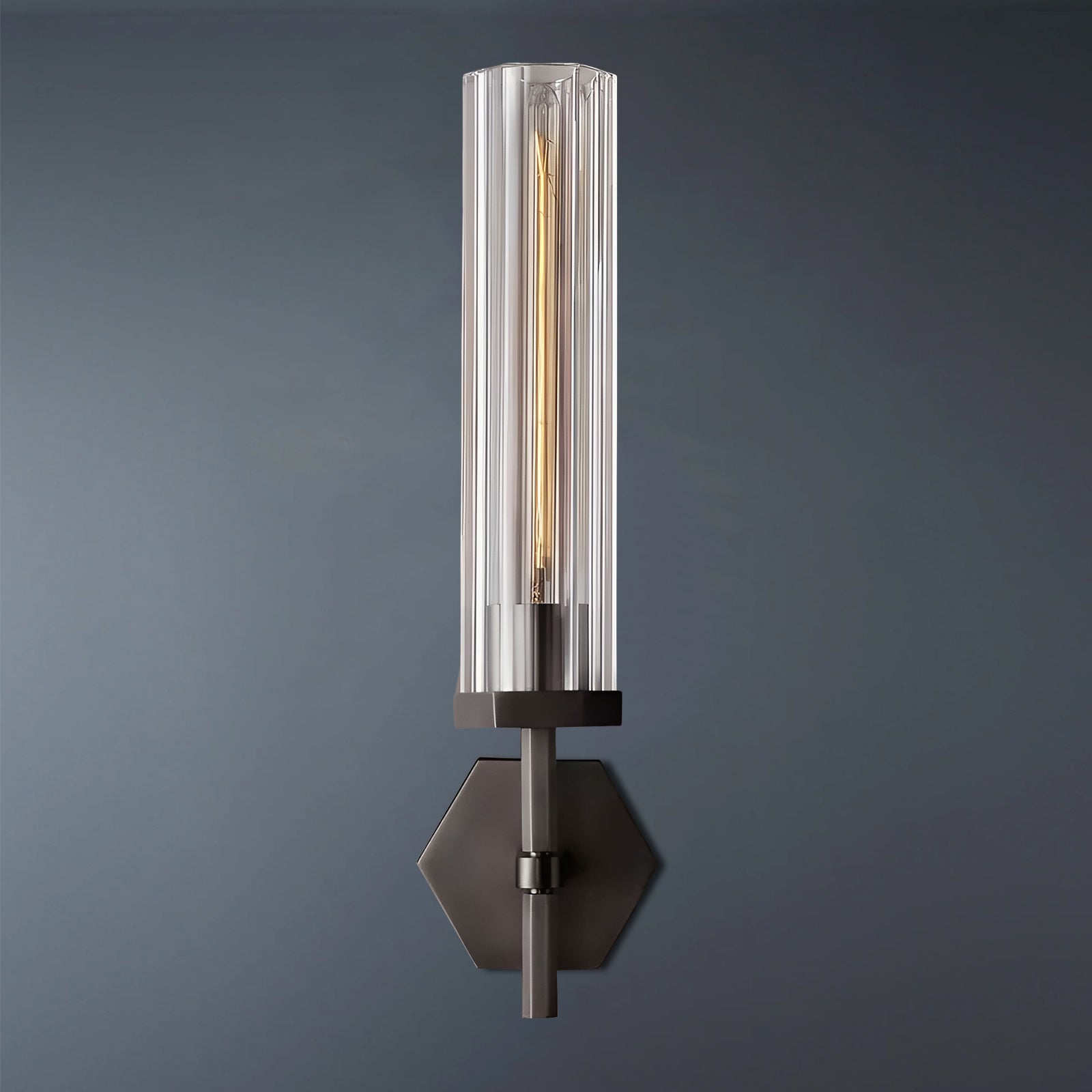 Lambeth Hexagonal Grand Brass Wall Sconce