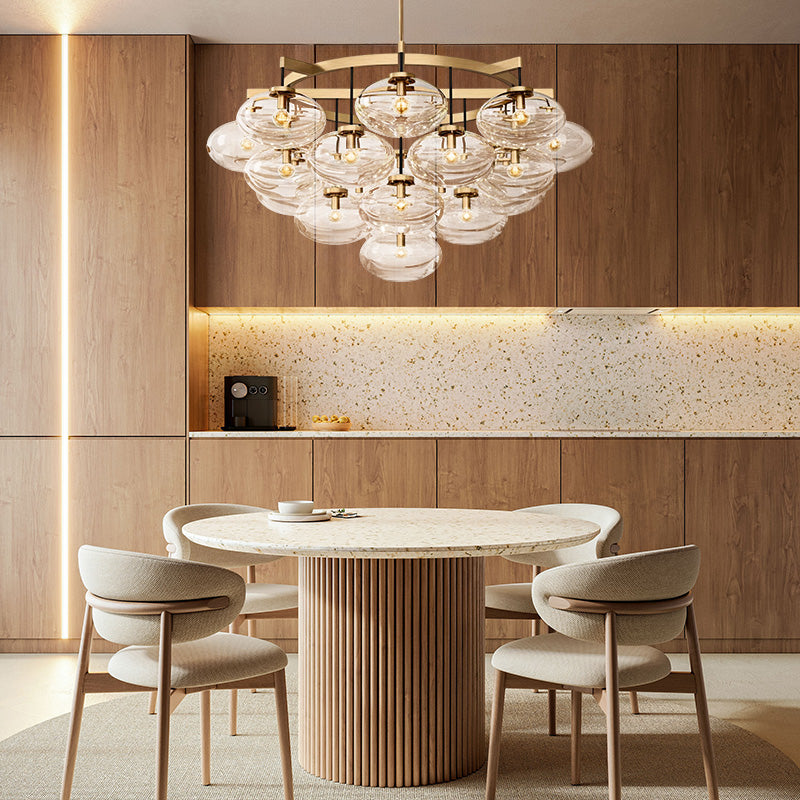 Curvette Clear Glass Round Chandelier 48