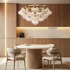 Curvette Clear Glass Round Chandelier 48