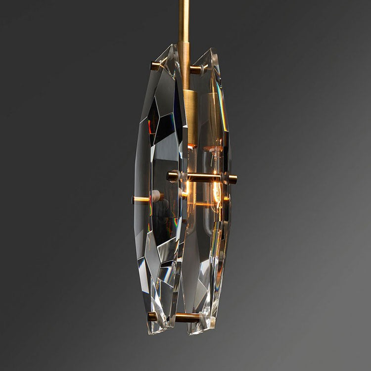 Yagern Faceted  Smoke Crystal Pendnt Light