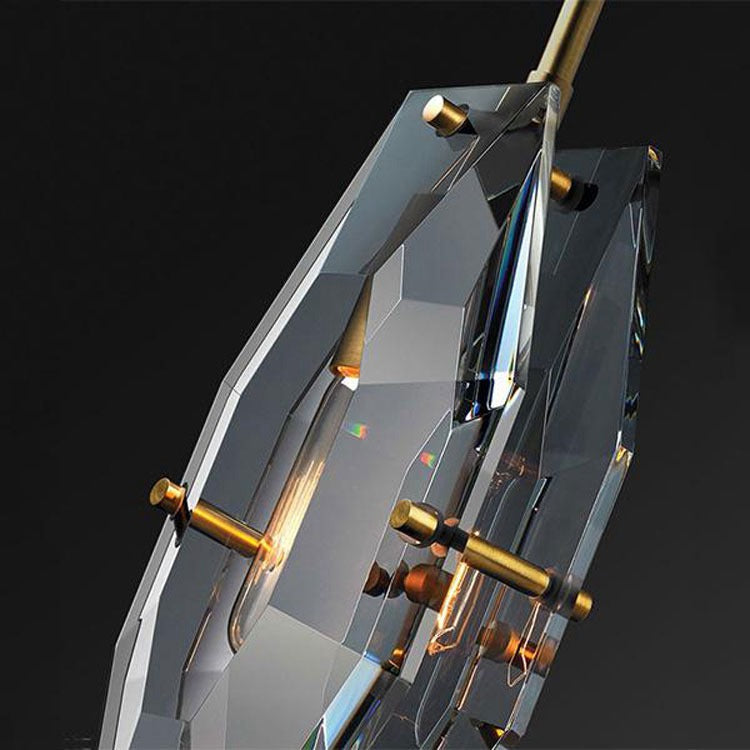 Yagern Faceted  Smoke Crystal Pendnt Light